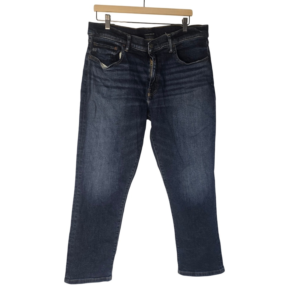 Lucky Brand 223 Straight Jeans Mens 36x30 Dark Wash Denim Rugged Casual Classic